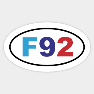 Colored F92 Chassis Code Marathon Style Sticker